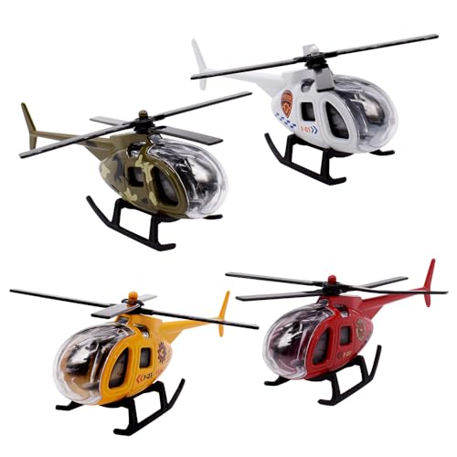 KreEzi 4 Piezas de Juguete de Helicóptero, helicóptero Juguete niños, Juguetes de avión para niños a Partir, Aeroplanos cumpleaños Regalos para Niños Niñas 3 4 5 6 Años