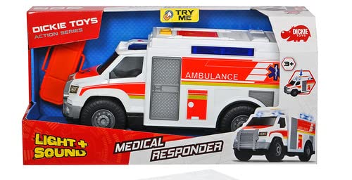 Dickie Toys Action Series - Ambulancia con Luz y Sonido, para Niños a partir de 3 Años - 30 cm