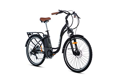 Moma Bikes Bicicleta Electrica E26.2 Aluminio, SHIMANO 7V, Frenos de disco hidráulicos Batería Litio 36V 16Ah