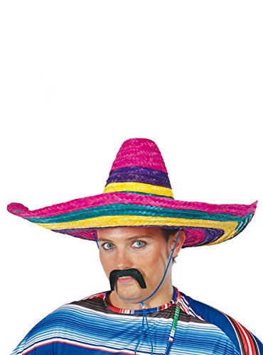 Guirca 13612 – Sombrero mexicano multicolor de paja, talla única