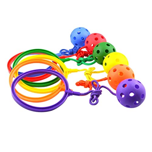DierCosy Skip It Toy, Juguing Ring Toys Kids Tobles Skip Fitness Sports Swing Ball Coordination Toys 6pcs
