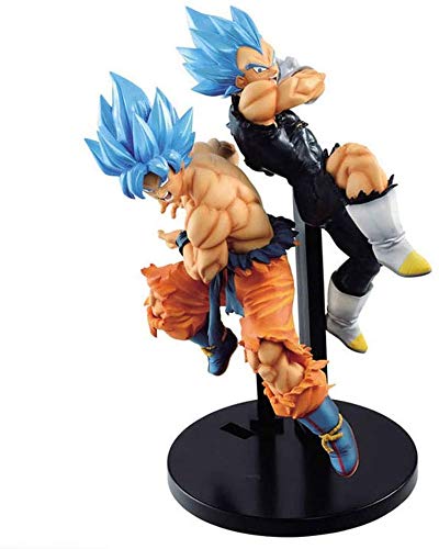 TQGG Dragon Ball Super Blue Battle Son Goku Vegeta Anime Figura 20cm-Super Saiyan Man-Figurine Decoración Adornos Coleccionables Juguete Animaciones Modelo de Personaje