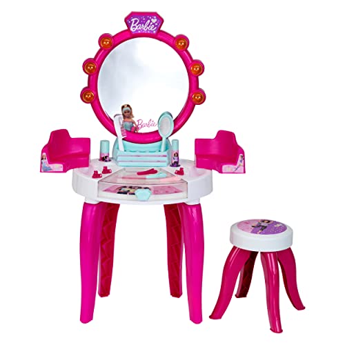 Theo Klein 5328 Salón de Belleza Barbie, con Muchos Accesorios, como Peine, Laca y pulverizador de Perfume, Medidas 41 cm x 31 cm x 90 cm, Juguete para niños a Partir de 3 años