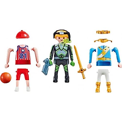 Playmobil 9828 Figuras Niño 3 en 1 - Príncipe, Jugador de Basket ó Explorador Espacial