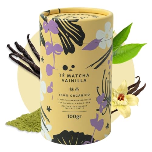 Té Matcha Premium Vainilla (100 gramos) | Matchaflix | Té en Polvo | Matcha en Polvo | Vainilla en Polvo | Té Instantáneo | Healthy | Te+Matcha | Green Drink | Green Tea.