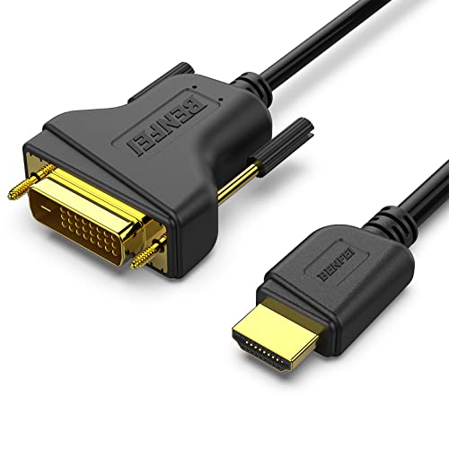 BENFEI Cable Adaptador de alta velocidad 1.8M HDMI a DVI, macho a macho, Soporte 1080P Full HD Compatible para Raspberry Pi, Roku, Xbox One