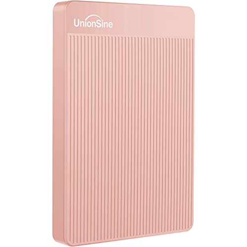 UnionSine Ultra Slim Disco Duro Externo Portátil 2.5' 500GB, USB3.0 SATA HDD Almacenamiento para PC, Mac, MacBook, Chromebook, Xbox, PS4 (Color Rosa) HD-006