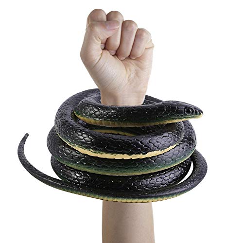 Trick Rubber Snake, Black Mamba Snake Mantiene a Las Aves alejadas de los Juguetes de jardín para niños Realistic Soft Rubber Props Snake