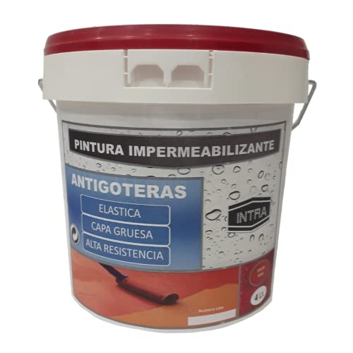 PINTURA IMPERMEABILIZANTE ANTIGOTERAS (750 ml) 1 KG-Impermeabilizante elástico capa gruesa Color Rojo