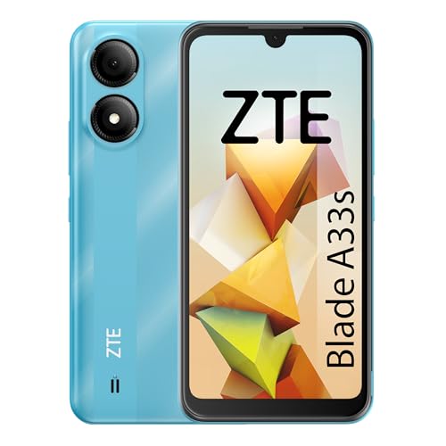 ZTE Blade A33s, Smartphone 6.3', 2GB RAM, 32GB Almacenamiento, Cámara 5MP, Batería de 4000mAh, Reconocimiento Facial, Dual SIM, Color Blue