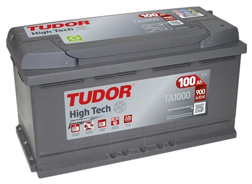 Tudor TA1000 Batería de coche de Plomo Calcio 100Ah 900A, Gama High Tech, para Automóvil de turismo