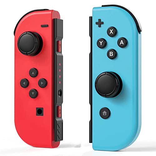 Gatoo Joy Cons para Nintendo Switch, Controladores inalámbricos L/R para Switch Deportes Reemplazo Joycon Support Wake-up/Dual Vibration/Motion Control (Azul+Rojo)