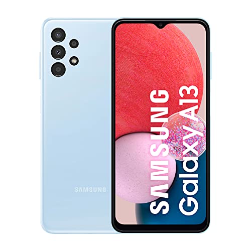 Samsung Galaxy A13 (64 GB) Azul Claro – Teléfono móvil libre, Smartphone Android de 4 GB RAM, con pantalla de 6,6'' y batería de 5000 mAh - Chipset 2021 (Versión ES)