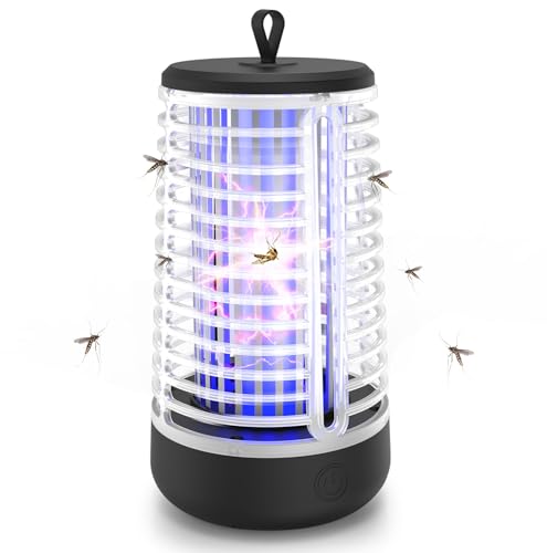 Queath Lampara Antimosquitos Electrico,Antimosquitos Electrico,Ilumina y Mata Insectos Voladores,2000V UV último Modelo Mata Mosquitos Electrico