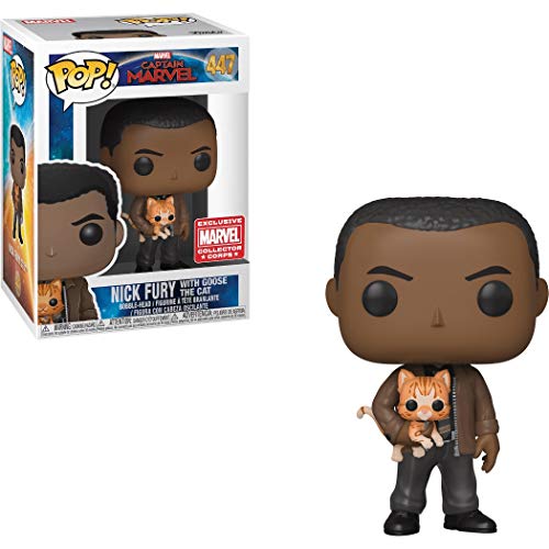 Funko Nick Fury with Goose The Cat (Collector Corps Exc) Pop Vinyl Figure & 1 Compatible Graphic Protector Bundle (37508 - B)