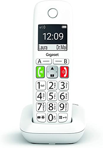 Gigaset E290 - Teléfono Fijo Inalámbrico con Teclas Grandes y Pantalla de Alta Visibilidad, Manos Libres, Compatible con audifonos