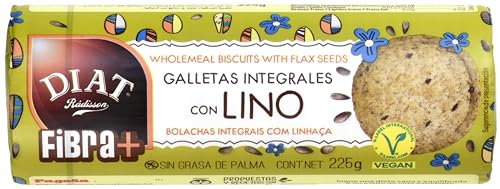 DIAT Radisson Galletas Integrales con Lino | Deliciosas y Ricas en Fibra | Sin Aceite de Palma | Apto para Veganos