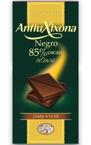 Antiu Xixona Chocolates Premium - Chocolate Negro 85% Cacao - Intenso Sabor y Aroma - Sin Gluten - Tableta de Chocolate Negro 85% Cacao de 100g