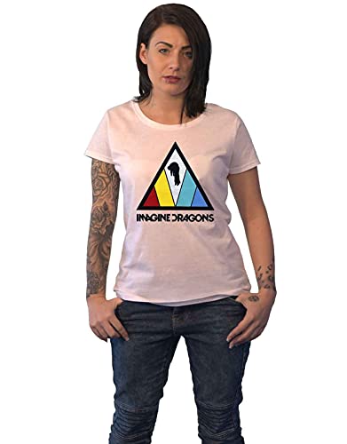 Imagine Dragons Ladies T-Shirt: Triangle Logo - Medium - White