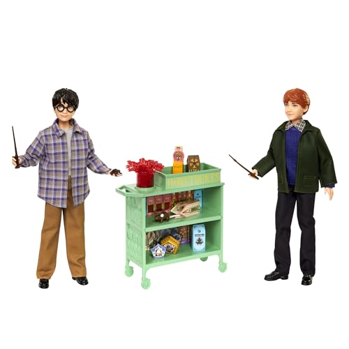 Harry Potter Harry y Ron en el tren Hogwarts Express Muñecos con accesorios, muñecos de Harry Potter de 30,5cm, HND79