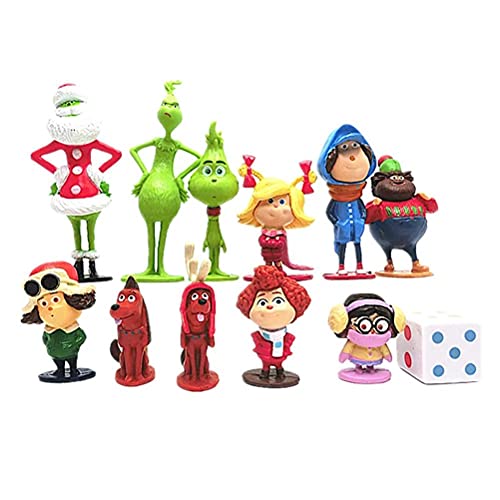 Monster Doll Toys, Cake Topper Figura de acción Juego de muñecos de Juguete, Figura de Anime de Navidad, colección de muñecos para niños, 12 Unidades