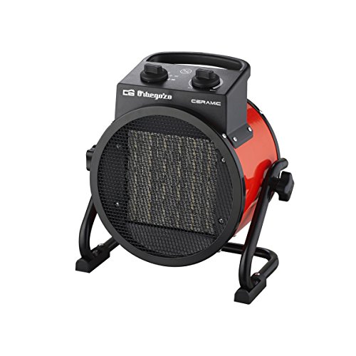 Orbegozo FHR 3050 Calefactor Cerámico Profesional con 2 Potencias de Calor, 3000 W, Metal, Negro/Rojo