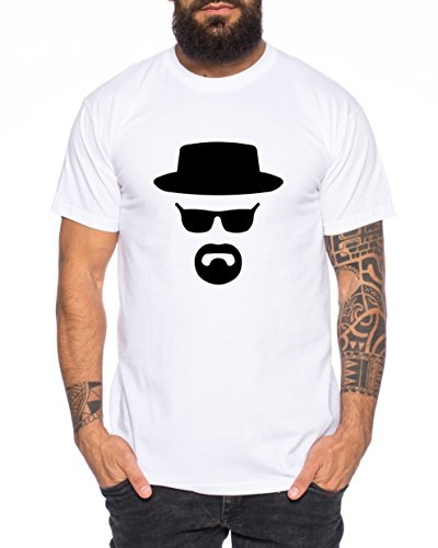 Heisenberg Camiseta de Hombre Hermanos Bad Mr White Breaking, Farbe2:Weiß;Größe2:L