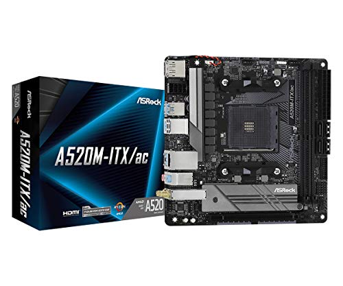 ASRock A520M-ITX / AC es compatible con la placa base de los procesadores AMD AM4 Ryzen ™ / Future AMD Ryzen ™ de tercera generación (series 3000 y 4000).