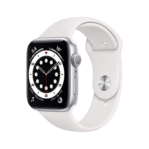 Apple Watch Series 6 (GPS, 44 mm) Caja de Aluminio Plateado con Correa Deportiva Blanca (Reacondicionado)