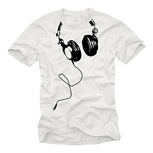 Camiseta con Auriculares Hombre DJ Beats Blancas XL
