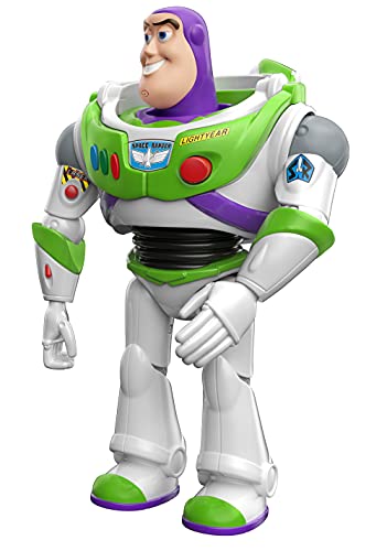 Pixar Interactables Buzz Lightyear parlanchín, habla con otros muñecos, figura de juguete con sonidos (Mattel HBK96)