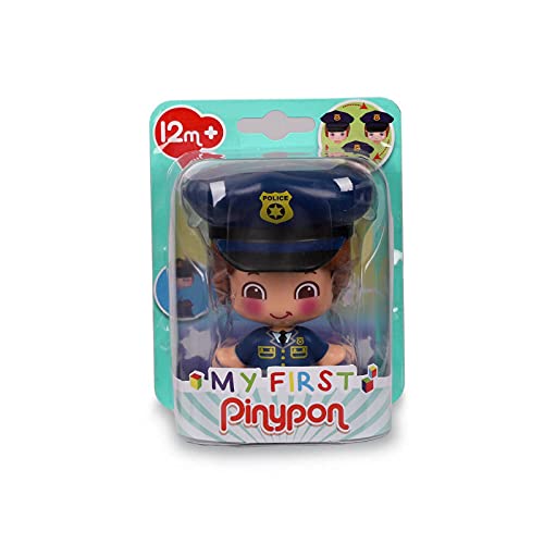 My First Pinypon - Figura Policía, Figurita profesión policías, Juguete de policía para niños a partir de un año, 3 caras diferentes, cuerpo intercambiable, Multicolor, FAMOSA (700016403)