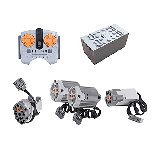 Bybo Technic Power Functions, juego de motores técnicos, caja de batería, 6 piezas, compatible con Lego Technic