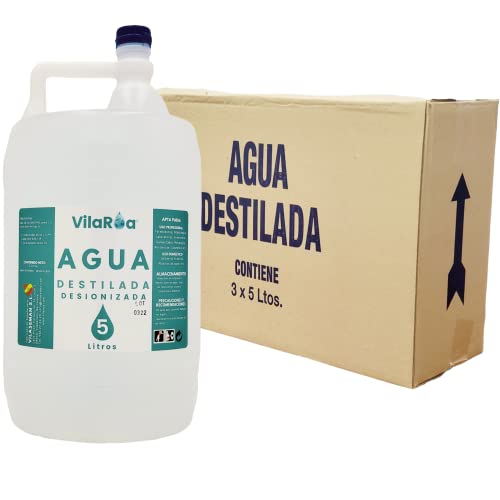 VILAROA Agua Destilada Desionizada, 5 litros, Apto para CPAP, Autoclaves y Multiples Usos (3)