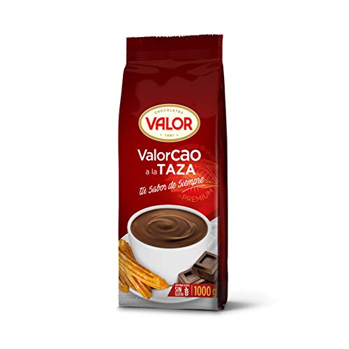 Valor - Valorcao chocolate a la taza. chocolate Valor sin Gluten. Gran calidad e intenso Sabor y Aroma. Apto para Celiacos - 1000 Gramos