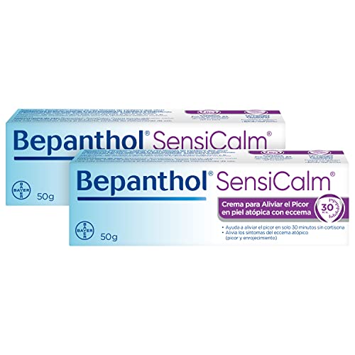 Bepanthol SensiCalm para Aliviar el Picor y Enrojecimiento de las Irritaciones Cutáneas en Solo 30 Minutos, Sin Cortisona, Formato Ahorro 2 x 50 g