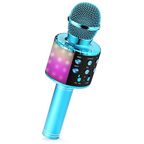 Micrófono Karaoke, Micrófono Bluetooth Inalámbrico para Niños Juguetes Niña 3 4 5 6 7 8 9 Años Regalo Niña 3 4 5 6 7 8 9 10 Años Micrófono Portátil con Altavoz Juguetes Niños 3 4 5 6 7 10 11 12 Años