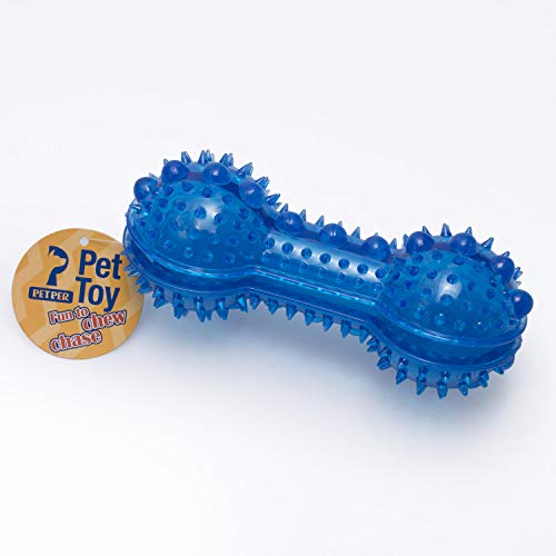 Petper - Juguetes para perros, juguetes de hueso estimuladores de la inteligencia con partículas de masaje (azul)