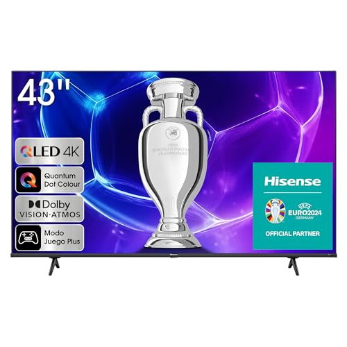 Hisense TV 43E7KQ - QLED Smart TV de 43 Pulgadas Televisor, Quantum Dot Colour, Dolby Vision,Dolby Atmos, Modo Juego PLUS, 60Hz VRR, Bluetooth&HDMI,control por voz televisor, VIDAA (2023)