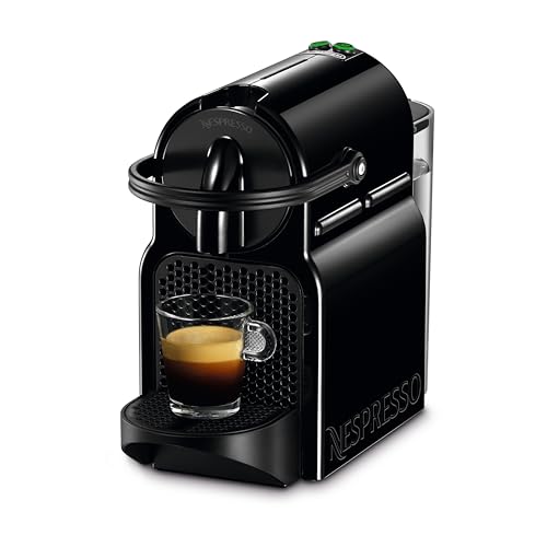 Nespresso De'Longhi Inissia EN80.B - Cafetera monodosis de cápsulas Nespresso, 19 bares, apagado automático, color negro, Incluye pack de bienvenida con 7 cápsulas