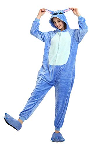 Onesie Adultos Pijamas Mujeres Ropa de Dormir cálida Ropa para el hogar Punto de Dinosaurio Unicornio Animal Cosplay Cartoon Playsuit Pijama de Franela Mono
