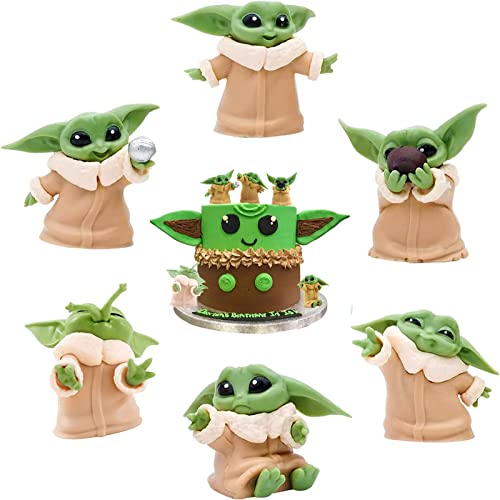 Baby Yoda Figures 6pcs, Baby Yoda Figures, Baby Yoda, Cake Toppers para niños, Baby Yoda Cake Cake Figure Set Star Wars Cake Figures, Cake Toppers Kids Birthday, Cake Toppers Birthday Girl, Boy