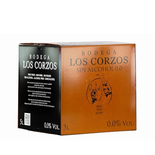 Bag in Box 5L Vino Tinto 0,0 SIN ALCOHOL - Bodega Los Corzos -Bebida elaborada a partir de vino tinto