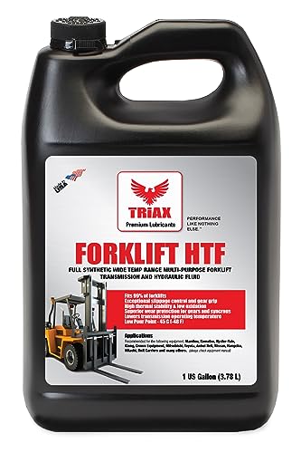 Triax Forklift HTF Aceite hidráulico y de transmisión hidrostática multipropósito, se adapta al 99% de todos los montacargas, totalmente sintético,fluye en frío hasta -46 °C (1 galón)