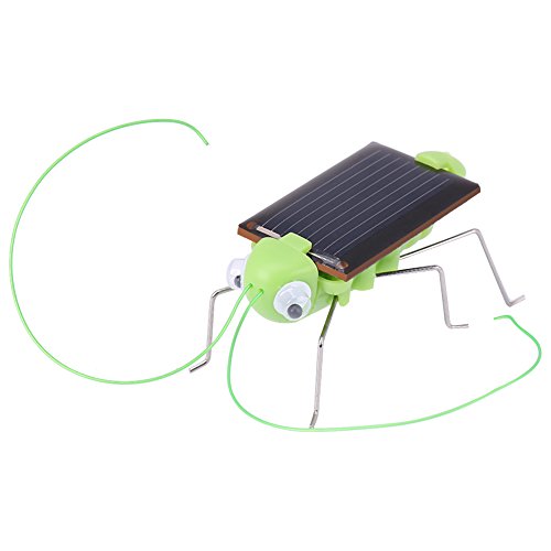 Juguete de insecto solar, 1ocs Mini robot de energía solar Cucaracha robot/Saltamontes Simulación educativa Insecto juguetes de regalo para niño(Saltamontes)