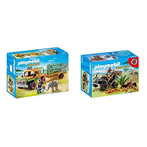 PlaymobilL Wild Life 6937 Camión con Elefante, A Partir de 4 años + Playmobil Wild Life 6939 Explorador con Quad, A Partir de 4 años