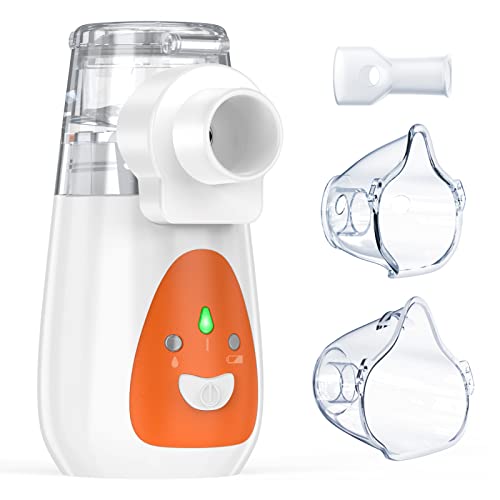 KKmier Nebulizador Portatil Inhalador, Nebulizador Niños/Adultos Silencioso para Enfermedades Respiratorias Efectivas, Nebulizador Eléctrico Recargable por USB