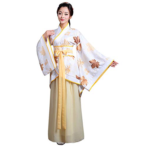 Xingsiyue Chino Antiguo Tradicional Hanfu Disfraz Etapa de Rendimiento Traje de Tang Vestido de Baile para Mujer (Amarillo,46)