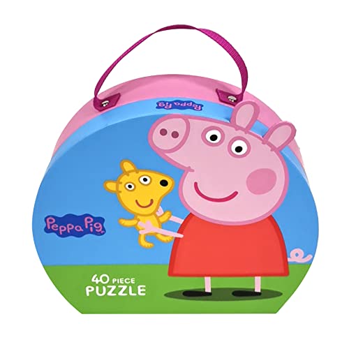Barbo Toys Peppa Pig – 40 Piezas para niños a Partir de 3 años – Maleta con Peppa y su Oso de Peppa Pig Peluche – Juguetes - Puzles niños 3 años - Juguetes niños 3 años