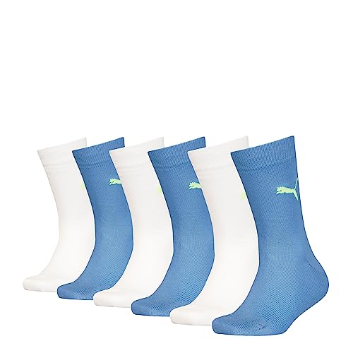 Puma CLSSC Sock, Azul (Blue/White), 31-34 (Pack de 6) Unisex Niños